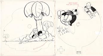 JOE MUSIAL (1905-1977) Katzenjammer Kids. 2-page spread for animated book.